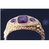 Image 4 : Highly Engraved 10K Gold & Rhodolite Garnet c.1900