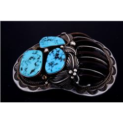 Navajo S.S. Badger Claw Turquoise Pendant