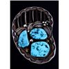 Image 4 : Navajo S.S. Badger Claw Turquoise Pendant