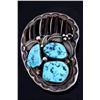 Image 8 : Navajo S.S. Badger Claw Turquoise Pendant
