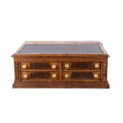 Early 1900's Clark's Oak Thread Counter Top Case