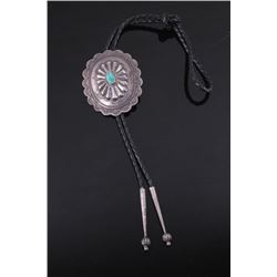 Navajo Old Pawn Kingman Turquoise Bolo Tie