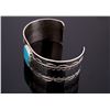 Image 3 : Silver Sleeping Beauty Turquoise Tooled Bracelet