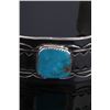Image 6 : Silver Sleeping Beauty Turquoise Tooled Bracelet