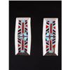 Image 1 : Zuni Sterling Turquoise Mosaic Inlay Earrings
