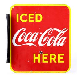 Coca Cola Porcelain Flange Sign; Circa 1948