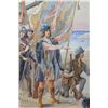Image 3 : Signed Louis Leo Landing of Columbus Watercolor