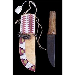 Cheyenne Beaded Sheath & Knife 19th Century