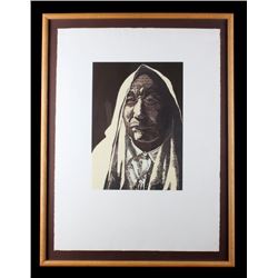 Early Man On The Cloud Serigraph Portrait