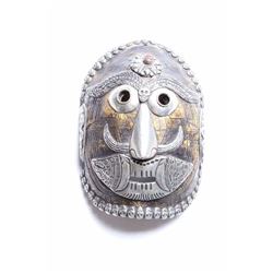 Kapala Tibetan Silver Turtle Shell Embossed Mask