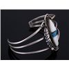 Image 6 : Mother of Pearl & Morenci Turquoise Silver Cuff