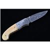 Image 3 : Navajo Yellowhorse Damascus Howling Wolf Knife