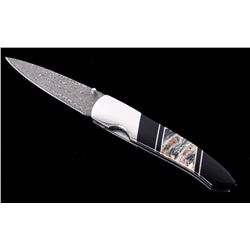 Wooly Mammoth Damascus & Jet Custom Knife