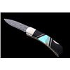 Image 1 : Kingman Turquoise & Raindrop Damascus Knife