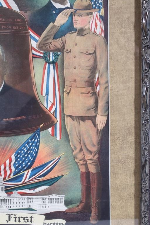 Original WWI America First Poster By Chas Gustrine