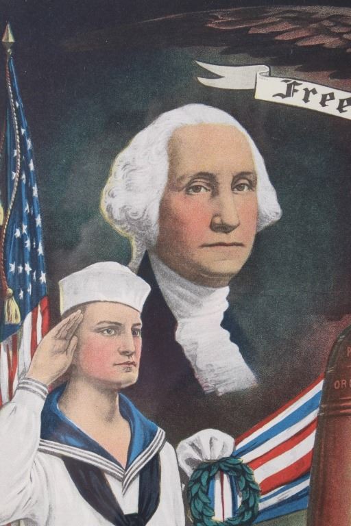 Original WWI America First Poster By Chas Gustrine