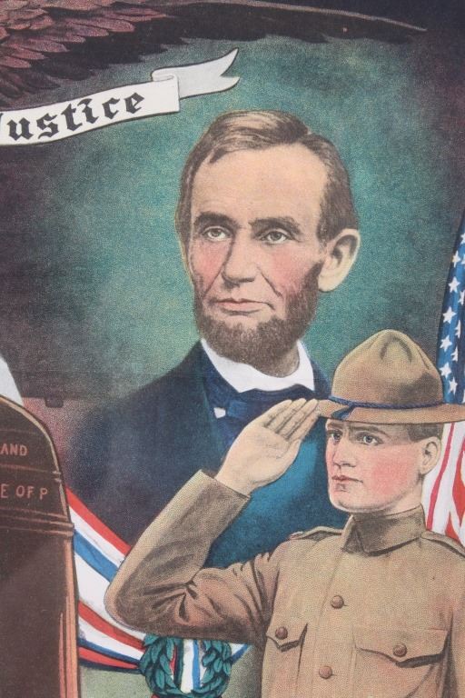 Original WWI America First Poster By Chas Gustrine
