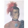 Image 4 : 1841 Framed Pawnee Chief Lithograph By J. T. Bowen