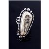 Image 2 : Navajo Signed Scrimshaw Agate & Sterling Ring