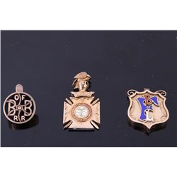 Collection of Railroad Watch FOB's and Cuff Pin