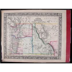 1860's Hand Tinted Northwest Territories Map