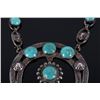 Image 9 : Navajo Turquoise Squash Blossom Necklace