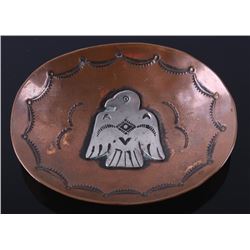 Fred Harvey Thunderbird Stamped Copper Tray