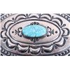 Image 8 : Signed Navajo Sterling Silver & Turquoise Brooch