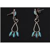 Image 10 : Zuni Petite Point Turquoise Necklace and Earrings