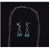 Image 8 : Zuni Petite Point Turquoise Necklace and Earrings