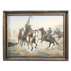 Charles Schreyvogel The Silenced War Whoop Litho