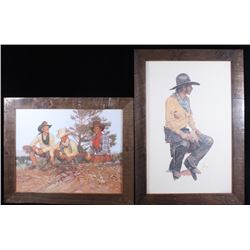 1970's Framed Gordon Snidow Coors Cowboy Prints