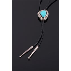 Navajo Native American Fox Turquoise Bolo Tie