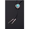 Image 1 : Navajo Native American Fox Turquoise Bolo Tie