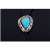 Image 3 : Navajo Native American Fox Turquoise Bolo Tie