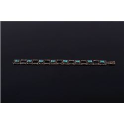 Taxco Mexico Sterling and Turquoise Bracelet