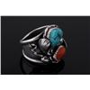 Image 2 : Navajo Native American Turquoise & Coral Ring