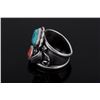 Image 4 : Navajo Native American Turquoise & Coral Ring