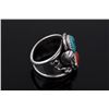 Image 5 : Navajo Native American Turquoise & Coral Ring