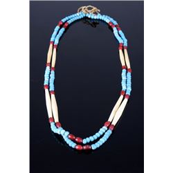 Sioux Trade Bead & Bone Hair Pipe Necklace 19th C.