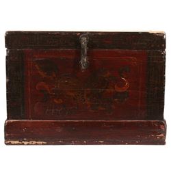 Early 20th Century Chinese Lacquered Locking Chest