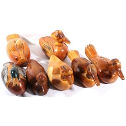 Collection of Hand Carved Wooden Duck Decoys
