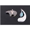 Image 1 : Sterling Silver Bear & Claw w/ Turquoise Pendants