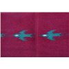 Image 10 : Red Wool Blanket W/ Green Hummingbird Motif