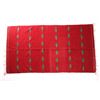 Image 1 : Red Wool Blanket W/ Green Hummingbird Motif