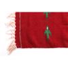 Image 3 : Red Wool Blanket W/ Green Hummingbird Motif