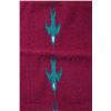 Image 8 : Red Wool Blanket W/ Green Hummingbird Motif