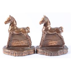 Early 20th Century Copper horse bookends