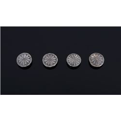 Set of Navajo Native American Silver Button Covers