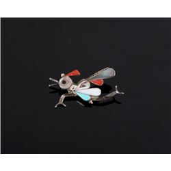 Zuni Sterling Silver Road Runner Brooch